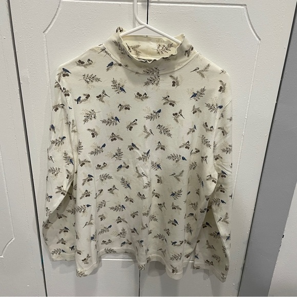 Croft & Borrow Off White Patterned Turtle Neck Long Sleeve - Picture 1 of 11